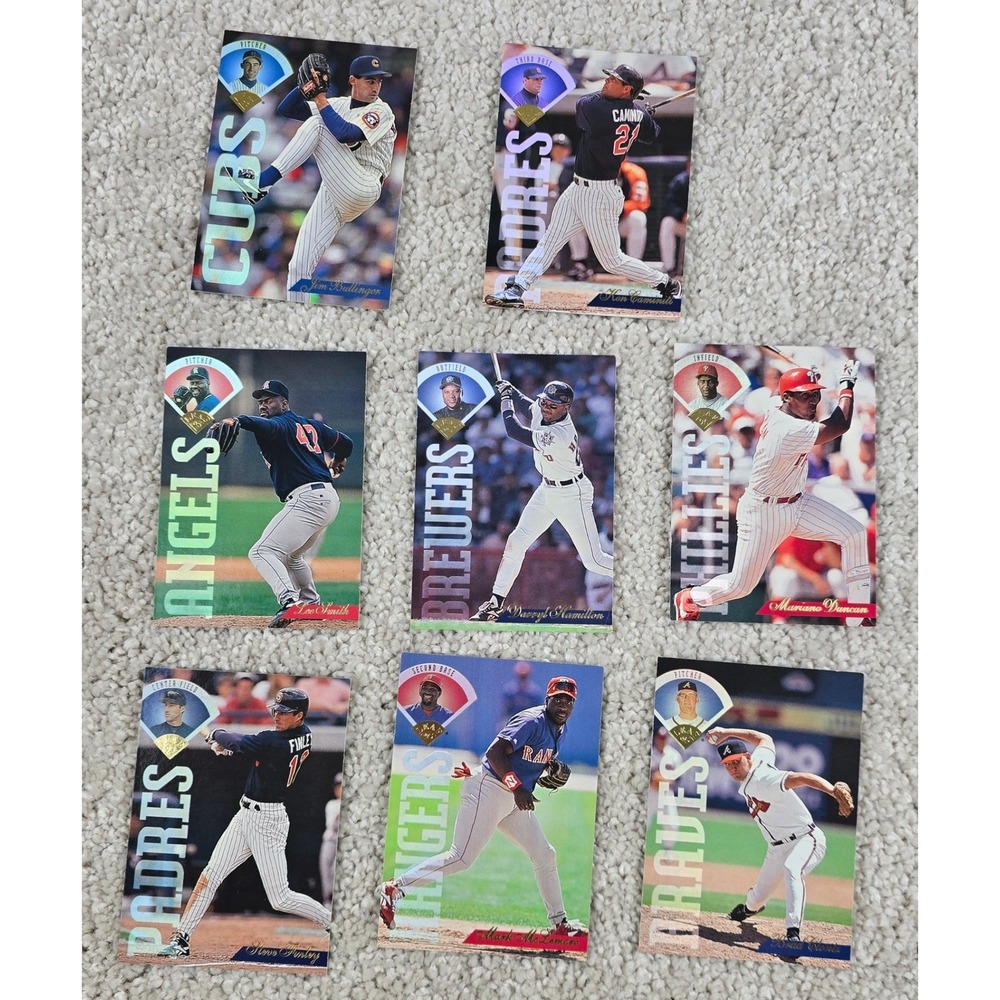 1995 Leaf Vintage Baseball 8 card lot including Ken Caminiti & Lee Smith NM+
